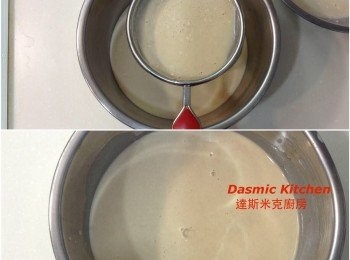 step3: 放置室溫約30分鐘後再操作， 讓麵糊所有材料完全融合（或是放入冰箱冷藏至隔天，再操作亦可）（ 麵糊呈流動水狀！）