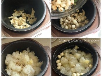 step2: 將上述材料都放進小飯煲內，加入清水，用基本模式煮60分鐘。