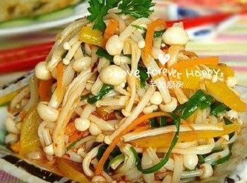 step3: 吃前加入<span class="group_2">調味料</span>, 即成涼拌金菇, 可作前菜之用