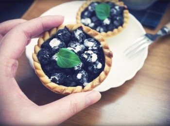 step5: 新鮮藍莓烤出來一咬下去就像天然果醬一樣呢^^ 酸酸甜甜的味道就像愛情呀~~~~