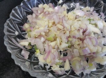 step2: 乾蔥，蒜頭切碎備用