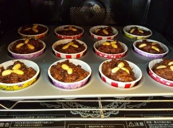 step3: 180度預熱焗爐，將muffins放入，焗20-25分鐘即可。