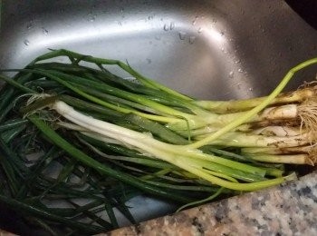 step1: 把葱洗淨去根。