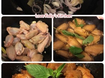 step2: 熱好油鑊爆香蒜頭、紅蔥頭及薑，放入<a href="https://bit.ly/3zHU5V3" target="_blank" data-keyword="雞翼" class="guide-link"><strong>雞翼</strong></a> <span style="display:inline-block;vertical-align:middle;margin-top:-3px;color:initial;border-radius:3px;padding:2px 3px;font-size:12px;line-height:14px;background:#87d300;color:#fff;">即買</span> 炒一炒，加入調味料兜均後蓋上蓋轉中細火炆大約10分鐘，最後打埋個豆粉芡就完成