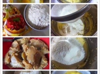 step1: 將材料A混合，輕輕攪拌均勻。
然後加入材料B，搓成麵團{直到麵團不沾手即可}。
