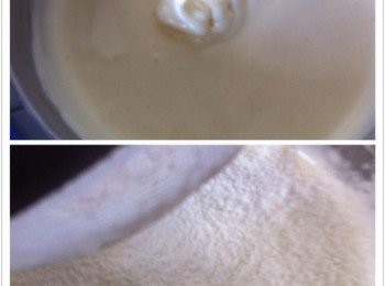 step3: 然後自發粉粉兩次篩入，攪拌均勻。