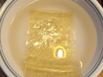 step1: 魚膠片用凍水浸至軟身