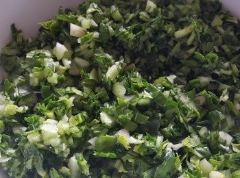 step1: 將小唐菜切成粒