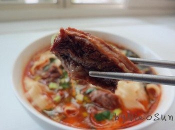step10: 牛肉入味軟嫩不爛.紅燒湯帶點微辣的滋味.寒流來襲.快為家人煮上一碗熱呼呼的牛肉麵