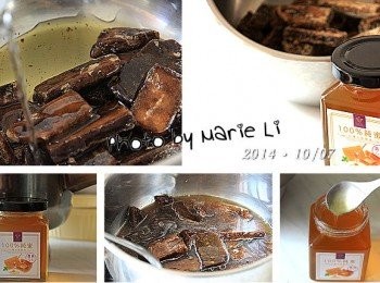 step1: 製作《蜂蜜黑糖露》：

沖繩黑糖：       180g
蜂王荔枝蜂蜜：    50g
冷水：           110g


將《沖繩黑糖》、《蜂蜜》、《水》
一起倒進鍋中放瓦斯爐上用小火邊煮邊攪拌
煮至黑糖完全溶解即可熄火，放涼備用。