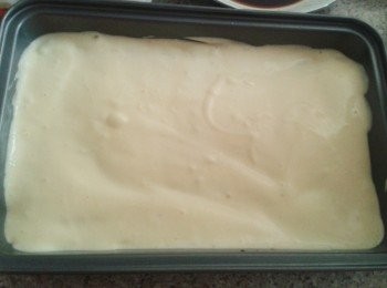 step6: 鋪一層“起司漿”，平均鋪好