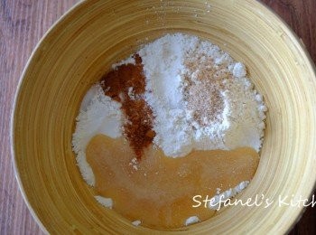 step2: 除乾果及果仁外，把溶化的蜜糖、砂糖及所有材料放在大碗內