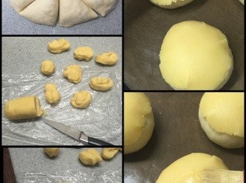 step1: 電動打蛋器先把牛油打散至軟滑, 加入糖一起打至鬆起呈乳白色。