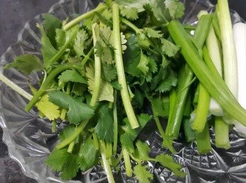 step8: 芫茜，蔥段