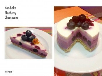 step6: 左邊是長型模具切開後的剖面圖。 其實如果模具夠高可以分次輕輕倒入就不用一層一層的冰過再倒喔～。