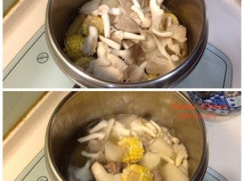 step8: 倒入秀珍菇，開小火，煮約1分鐘