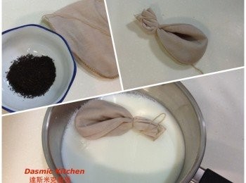 step2: 將錫蘭紅茶倒進紗布袋中包好，放入煮鍋中