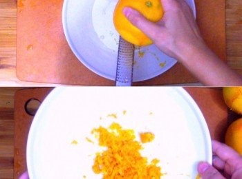 step3: 橙洗淨後先磨出表皮