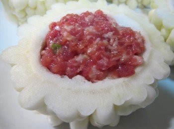 step3: 將絞肉填入苦瓜中
