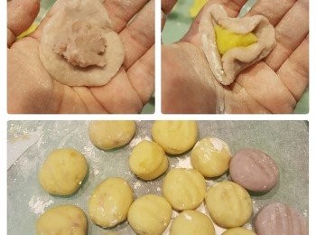 step9: 也可以芋圓包芋泥或包地瓜泥，搓圓，吃的時候，真的很驚喜喔！