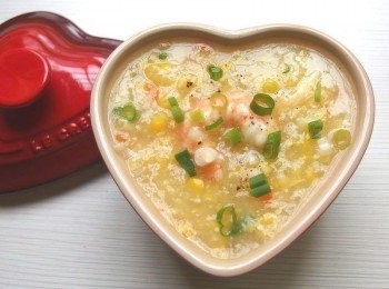 step8: 蝦肉的鮮甜加上玉米濃湯的口感,好美味喔!