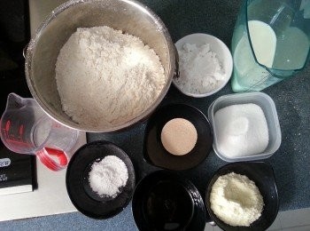 step1: 預備好所有皮材料,將材料搓成光滑粉糰(因為粉受水不同,水可以慢慢加入,水份可加多或減少,只要搓到光滑軟身即可)