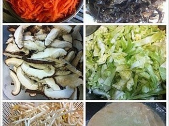 step1: 將所有<span class="group_1">食材</span>洗淨，切絲備用。