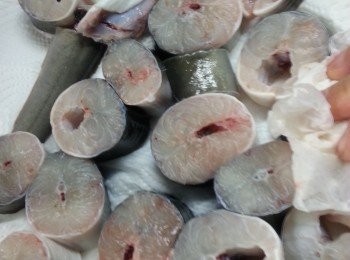 step3: 白鱔洗淨後用廚房紙索乾水份