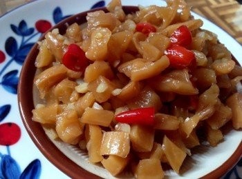 step6: 將菜圃炒至稍為乾身即成。