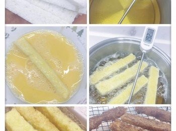 step1: 先將麵包切條