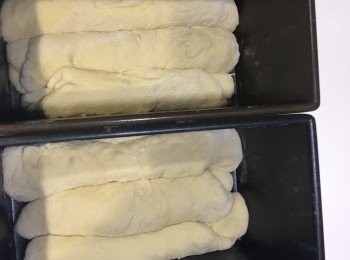 step6: 每一個長方模放三條，份量可以放兩個長方模。