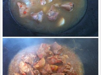 step3: 加入食水450ml，中火小火燜煮30分鐘至排骨變軟。
然後大火煮至汁濃稠即可加入少許糖調味，熄火即可上座。