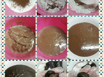 step1: 糯米粉及可可粉過篩備用