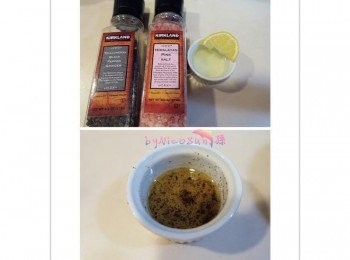 step4: 上圖和煎雞腿的油汁拌勻(依喜好能調整口味)