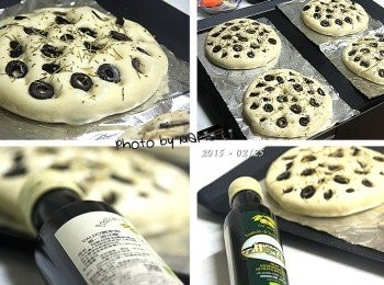 step5: 灑上些許迷迭香與義大利香料
即可放進事先預熱好的烤箱中烘烤。

純淨天然的有機油品
讓麵包更添香氣與安心
烤出來的色澤更是完美
口感酥脆美味唷！