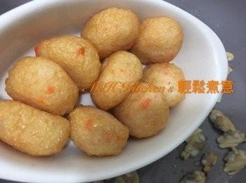 step8: 加入芥辣芝心蝦丸