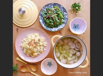 step6: 此道菜出現在本人馬不停蹄的挑戰100天不重複的假日午餐Part 7: 大黃瓜貢丸湯、櫻花蝦蛋炒飯、炒山蘇