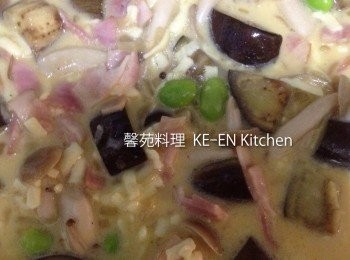 step5: 4倒入1內、放進烤箱烤20分即成