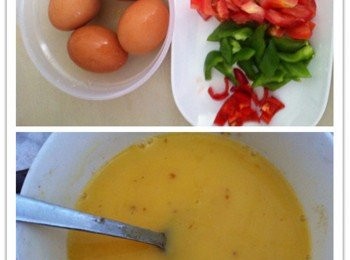 step1: 將番茄，燈籠椒和紅辣椒洗淨切丁待用。