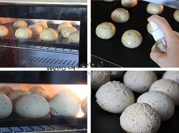 step5: 《烘王A+ HW-9988，預熱 上170度、下170度》

先將烤箱設定好

上火：         170度
下火：         170度
烤盤放置：      上層
烘焙時間：     5分鐘

取出烤盤在每個麵包表面噴灑約按壓十次以上的水

再次放進烤箱烘烤 5分鐘 後第二次進行噴水

調整烤箱溫度：
上火：         160度
下火：         160度
烤盤放置：      上層
烘焙時間：    30分鐘

※ 每台烤箱的狀況皆不相同，請依自家烤箱的狀況做調整設定。