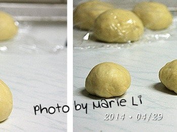 step3: 麵糰鬆弛了以後會變得比原來還要大一些
這樣就可以開始製作花式麵包，或為麵包包上餡料了

先將一份麵糰等分成三份‧‧‧