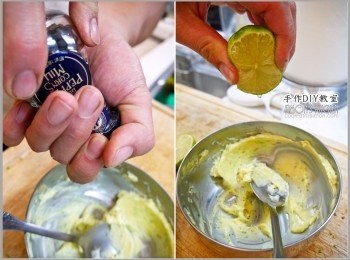 step4: 4.接著再灑上一點黑胡椒，滴進約1/2顆檸檬繼續攪拌均勻。