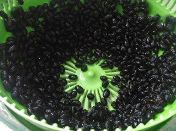 step2: 黑豆澀乾水份。