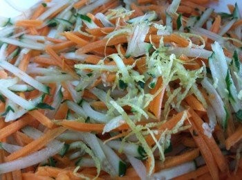 step4: 所有材放涼後混合在一起。