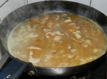 step5: 入梅花肉片煮熟