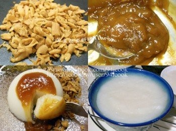 step5: 美味的傳統古早味碗粿完成了，食用時隨意加上蘿蔔乾和<span class="group_3">醬料</span>即可。