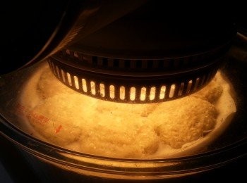 step11: 光波爐預熱220c用高架,先波8分鐘,反轉再搽油再波6分鐘