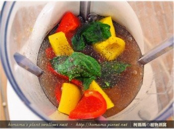 step6: 放入黑木耳養生露、胡椒粉、鹽巴、紅酒醋與橄欖油等調味<span class="group_1">食材</span>。