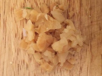 step2: 菜譜切粒。