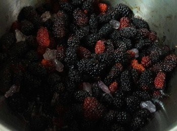 step3: 把冰糖和桑椹拌勻